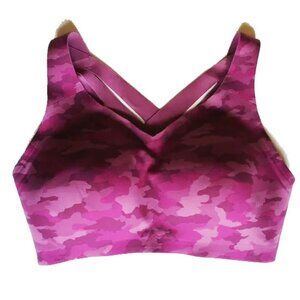 Lululemon Enlite Weave Bra 36DD Cross Back High Support Camo Berry